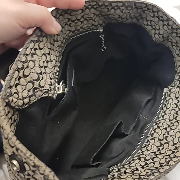 Coach Black and Brown Signature Tote - Picture 3 of 7